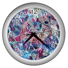 Three Layers Blend Module 1-5 Liquify Wall Clock (silver) by kaleidomarblingart