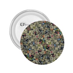 Sticker Collage Motif Pattern Black Backgrond 2 25  Buttons