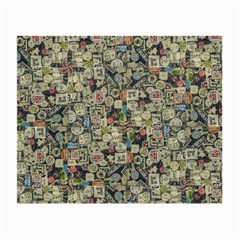 Sticker Collage Motif Pattern Black Backgrond Small Glasses Cloth (2 Sides)