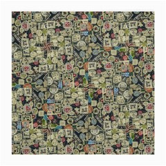 Sticker Collage Motif Pattern Black Backgrond Medium Glasses Cloth