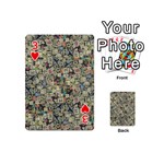 Sticker Collage Motif Pattern Black Backgrond Playing Cards 54 Designs (Mini) Front - Heart3