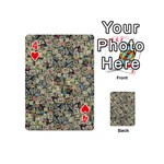 Sticker Collage Motif Pattern Black Backgrond Playing Cards 54 Designs (Mini) Front - Heart4