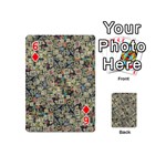 Sticker Collage Motif Pattern Black Backgrond Playing Cards 54 Designs (Mini) Front - Diamond6