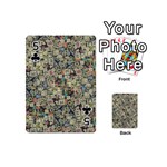 Sticker Collage Motif Pattern Black Backgrond Playing Cards 54 Designs (Mini) Front - Club5