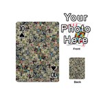 Sticker Collage Motif Pattern Black Backgrond Playing Cards 54 Designs (Mini) Front - Spade10