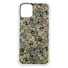 Sticker Collage Motif Pattern Black Backgrond Iphone 12 Mini Tpu Uv Print Case	 by dflcprintsclothing