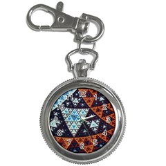 Fractal Triangle Geometric Abstract Pattern Key Chain Watches