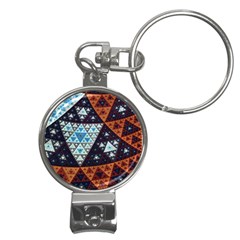 Fractal Triangle Geometric Abstract Pattern Nail Clippers Key Chain