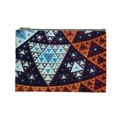 Fractal Triangle Geometric Abstract Pattern Cosmetic Bag (large)
