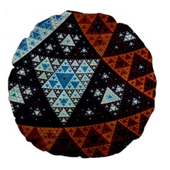 Fractal Triangle Geometric Abstract Pattern Large 18  Premium Round Cushions
