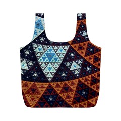 Fractal Triangle Geometric Abstract Pattern Full Print Recycle Bag (m)