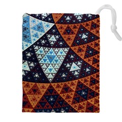 Fractal Triangle Geometric Abstract Pattern Drawstring Pouch (4xl)