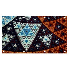 Fractal Triangle Geometric Abstract Pattern Banner And Sign 7  X 4 