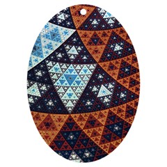 Fractal Triangle Geometric Abstract Pattern Uv Print Acrylic Ornament Oval