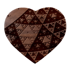 Fractal Triangle Geometric Abstract Pattern Heart Wood Jewelry Box