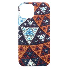 Fractal Triangle Geometric Abstract Pattern Iphone 15 Black Uv Print Pc Hardshell Case by Cemarart