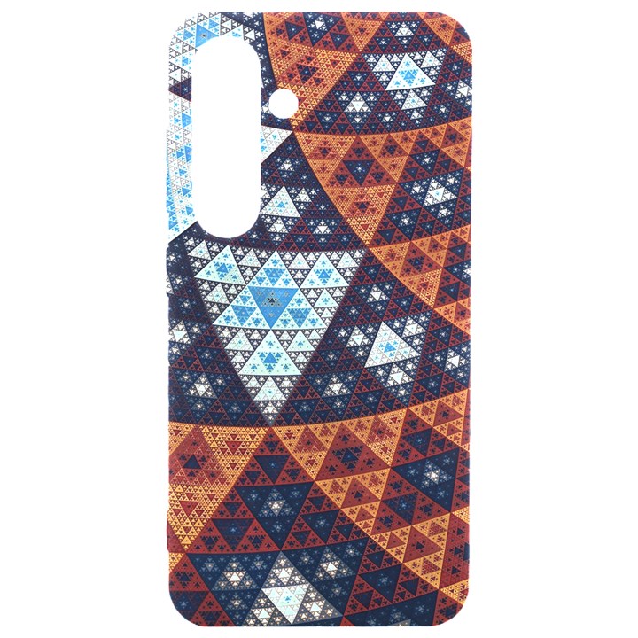 Fractal Triangle Geometric Abstract Pattern Samsung Galaxy S24 6.2 Inch Black TPU UV Case