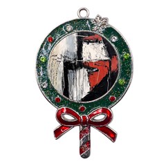 Abstract  Metal X mas Lollipop With Crystal Ornament