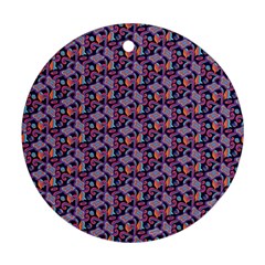 Trippy Cool Pattern Round Ornament (two Sides)