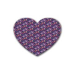 Trippy Cool Pattern Rubber Heart Coaster (4 Pack)