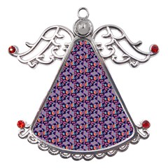 Trippy Cool Pattern Metal Angel With Crystal Ornament