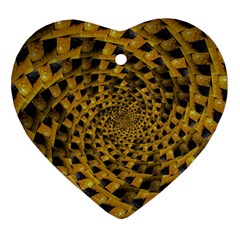 Spiral Symmetry Geometric Pattern Black Backgrond Heart Ornament (two Sides) by dflcprintsclothing