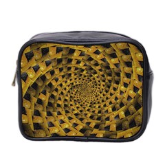 Spiral Symmetry Geometric Pattern Black Backgrond Mini Toiletries Bag (two Sides) by dflcprintsclothing