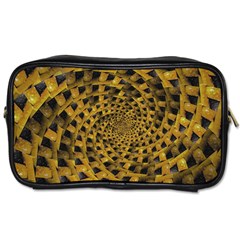 Spiral Symmetry Geometric Pattern Black Backgrond Toiletries Bag (two Sides)