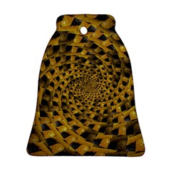 Spiral Symmetry Geometric Pattern Black Backgrond Bell Ornament (two Sides) by dflcprintsclothing