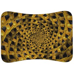 Spiral Symmetry Geometric Pattern Black Backgrond Velour Seat Head Rest Cushion by dflcprintsclothing