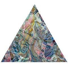 Abstract Flows Wooden Puzzle Triangle by kaleidomarblingart