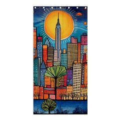 City New York Nyc Skyscraper Skyline Downtown Night Business Urban Travel Landmark Building Architec Shower Curtain 36  X 72  (stall) 