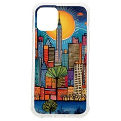 City New York Nyc Skyscraper Skyline Downtown Night Business Urban Travel Landmark Building Architec Iphone 12 Mini Tpu Uv Print Case	