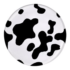 Cow Pattern Round Glass Fridge Magnet (4 Pack)