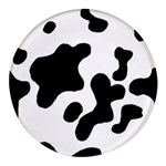 Cow Pattern Round Glass Fridge Magnet (4 pack) Front