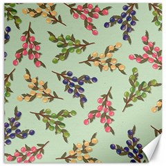 Berries Flowers Pattern Print Canvas 16  X 16 