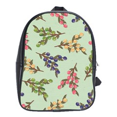Berries Flowers Pattern Print School Bag (xl)