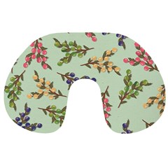 Berries Flowers Pattern Print Travel Neck Pillow