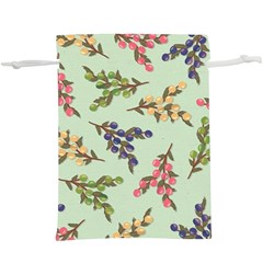 Berries Flowers Pattern Print Lightweight Drawstring Pouch (xl)