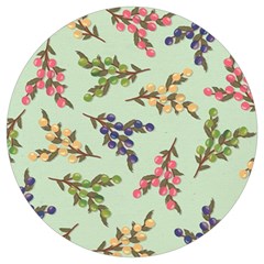 Berries Flowers Pattern Print Round Trivet by Maspions