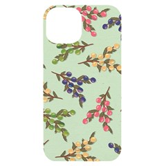 Berries Flowers Pattern Print Iphone 14 Black Uv Print Case