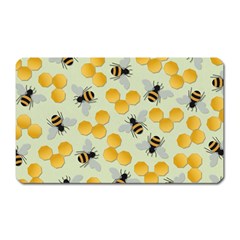 Bees Pattern Honey Bee Bug Honeycomb Honey Beehive Magnet (rectangular)