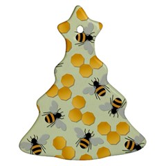 Bees Pattern Honey Bee Bug Honeycomb Honey Beehive Ornament (christmas Tree) 