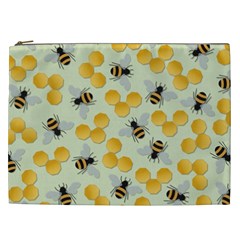 Bees Pattern Honey Bee Bug Honeycomb Honey Beehive Cosmetic Bag (xxl) by Bedest