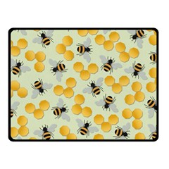 Bees Pattern Honey Bee Bug Honeycomb Honey Beehive Two Sides Fleece Blanket (small)