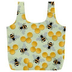 Bees Pattern Honey Bee Bug Honeycomb Honey Beehive Full Print Recycle Bag (xxl)