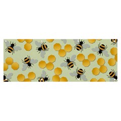 Bees Pattern Honey Bee Bug Honeycomb Honey Beehive Banner And Sign 8  X 3 