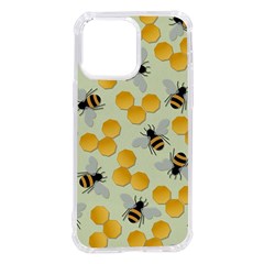 Bees Pattern Honey Bee Bug Honeycomb Honey Beehive Iphone 14 Pro Max Tpu Uv Print Case