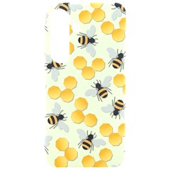 Bees Pattern Honey Bee Bug Honeycomb Honey Beehive Samsung Galaxy S24 6.2 Inch Black TPU UV Case