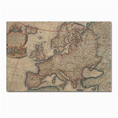 Old Vintage Classic Map Of Europe Postcards 5  X 7  (pkg Of 10)